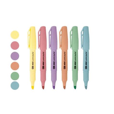 Kit Mini Marca Texto Cis Lumini Tons Pastel Cores Caneta Marca