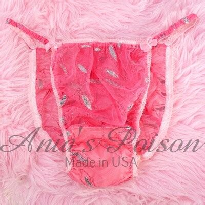 Valentines Day Totally Sissy Baby Pink Sparkle Mesh Sheer String Bikini Panties Or Bra Tops