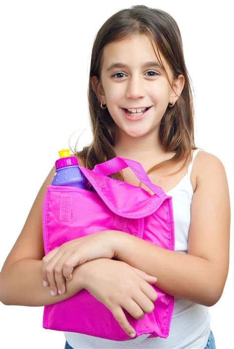 Ragazza Latina Con Un Sacchetto Variopinto Del Pranzo Immagine Stock Immagine Di Rosa Piccolo