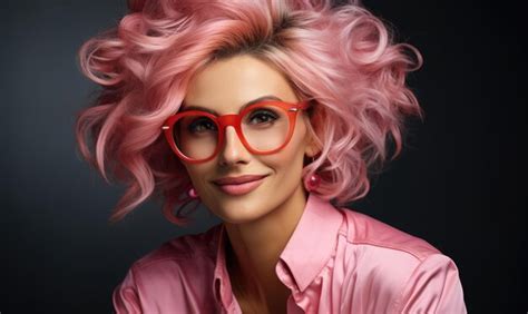 Premium Photo Modern Adult Woman In Stylish Pink Clothes With Pink