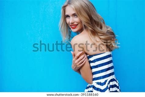Beauty Fashion Portrait Blonde Woman Red Stock Photo 391188160 Shutterstock