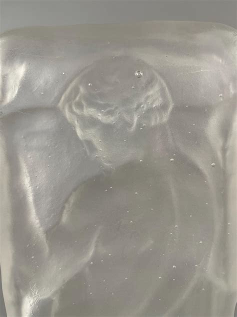 Crystal Clear Cast Glass Nude Male Torso Art Sculpture On Black Glass Base Etsy