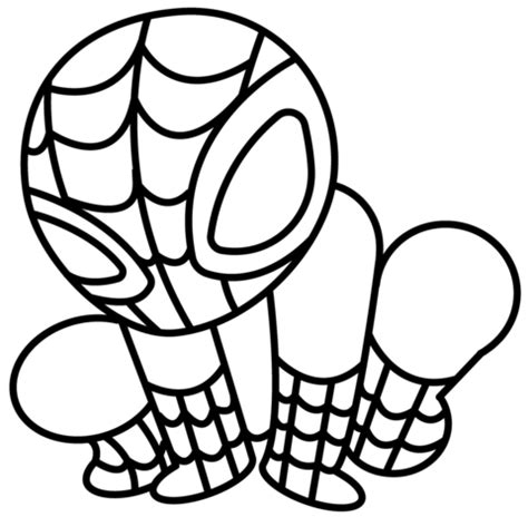 Chibi Spiderman coloring page | Free Printable Coloring Pages