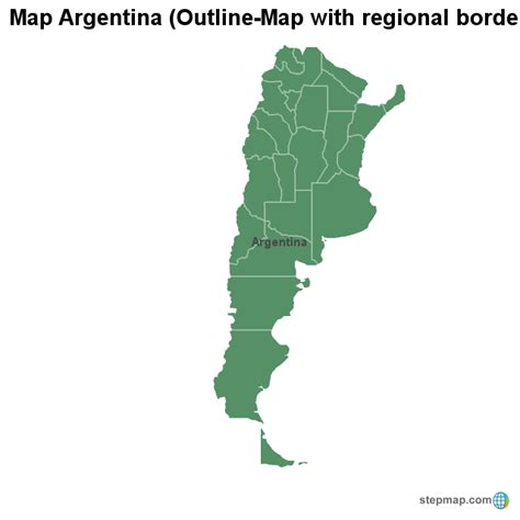 Stepmap Map Argentina Outline Map With Regional Borders Landkarte