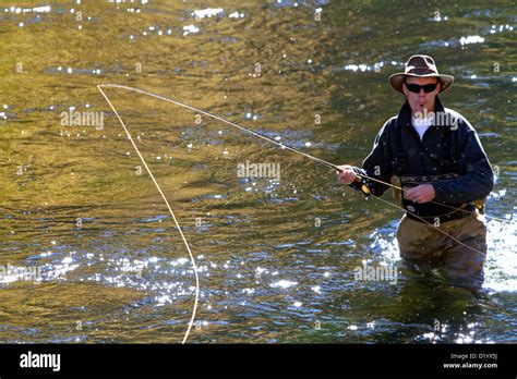 Angler Fly Fishing On The South Fork Of The Boise River In Elmore