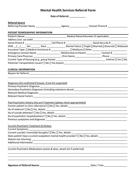 Mental Health Services Referral Form TJMC Mental Health Services