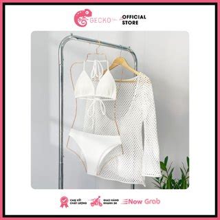 HCM Combo 3 Món Bikini GECKO Áo Lưới Dệt Kim Dáng Ngắn 4CB18 Ảnh Thật Shopee Việt Nam