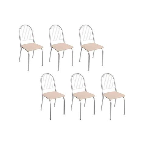 Kit Cadeiras De Cozinha Noruega C Un Cromada Nude MadeiraMadeira