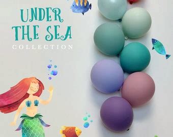 Mermaid Kisses DIY Balloon Arch Garland Kit Hot Pink Aqua Mint Silver Tropical Mermaid Ocean
