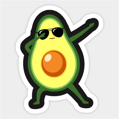 Dabbing Avocado With Sunglasses Cool T Avocado Sticker Teepublic