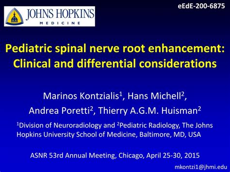 Ppt Pediatric Spinal Nerve Root Enhancement Clinical And