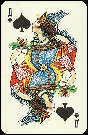 дама пик | Card art, Playing card deck, Art