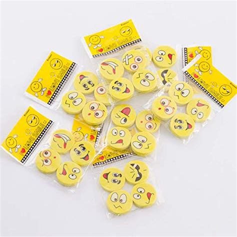 Emoji/Smiley Erasers Fancy Eraser Rubber Assorted Style Student Stationery, Birthday Gift ...