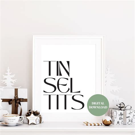 Tinsel Tits Printable Festive Home Decor Wall Print Etsy