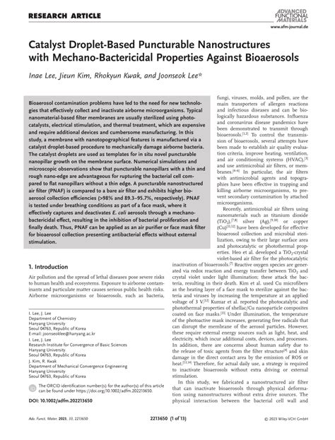 Catalyst DropletBased Puncturable Nanostructures With Mechano