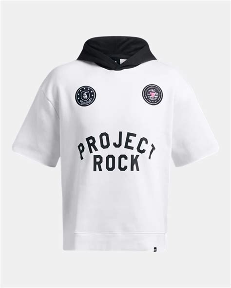 Men's Project Rock Icon Fleece Badge Of Honor Short Sleeve Hoodie ...