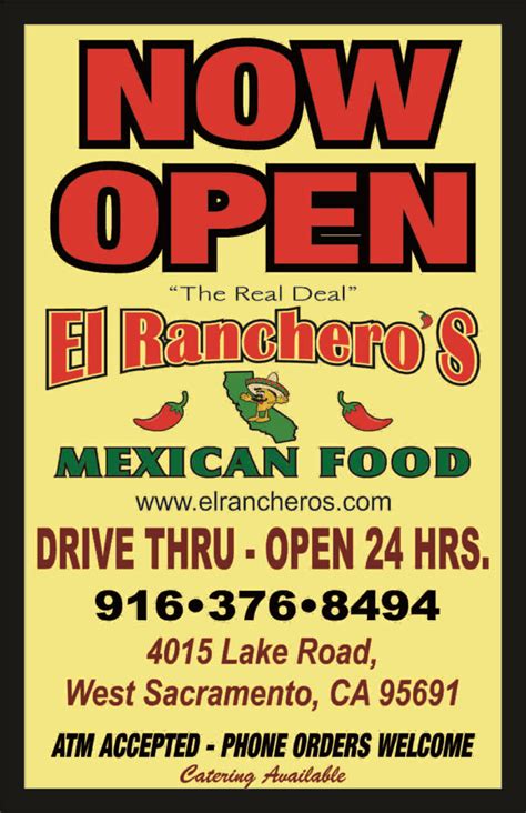 Food Menu El Ranchero S Mexican Food Restaurant