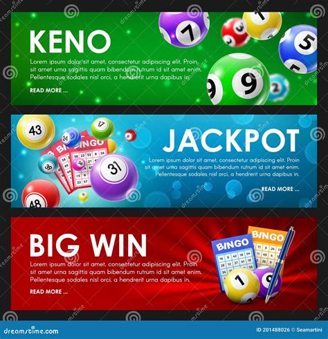Lottery Raffle, Keno, Bingo, Jackpot Big Win Lotto Stock Vector