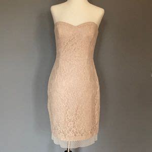 BCBGMaxAzria Dresses Bcbg Formal Sweetheart Strapless Lace Nude Tan Dress Poshmark
