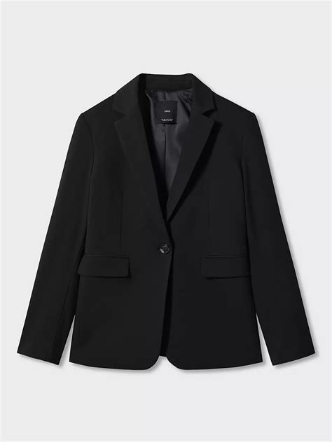 Mango Boreal Blazer, Black at John Lewis & Partners