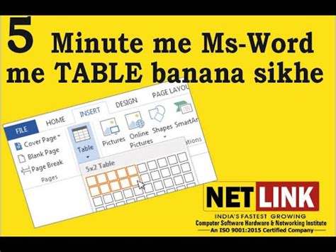 MS WORD ME AAP TABLE KE BANAYENGE HOW TO MAKE TABLE IN MS WORD 5