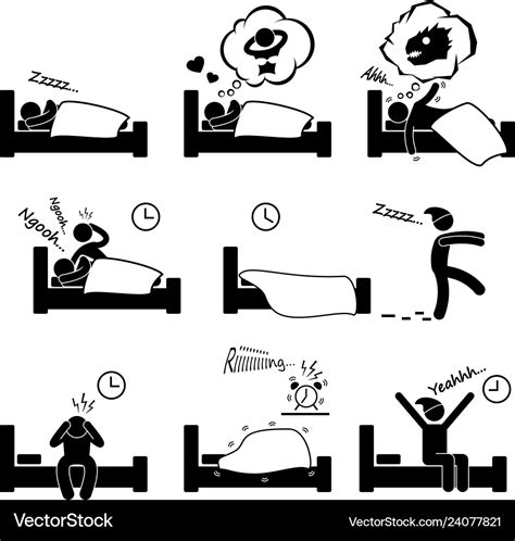 Man People Sleeping Dreaming Sex Nightmare Vector Image
