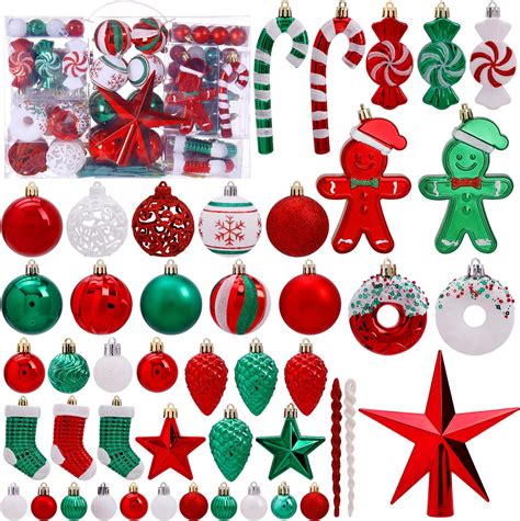 Amazon.com: Christmas Tree Hanging Balls Ornaments Decorations Set,88PC