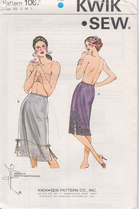 Kwik Sew Vintage Lingerie Sewing Pattern Half Slip Etsy