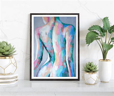 Woman Nude Art Print Female Body Acrylic Painting Print Etsy Uk