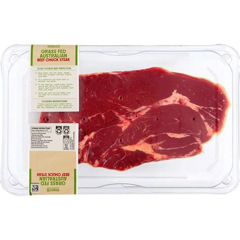 Macro Grass Fed Beef Chuck Steak 380g 800g Woolworths