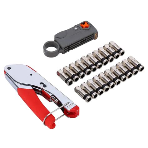 Coaxial Cable Manual Crimping Tool Set Kit For F Connector RG59 RG6 Coax Cable Crimper With ...