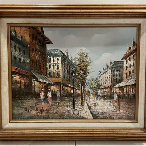 Artist Henry Henri Rogers French Oil Painting On Canvas Paris Street