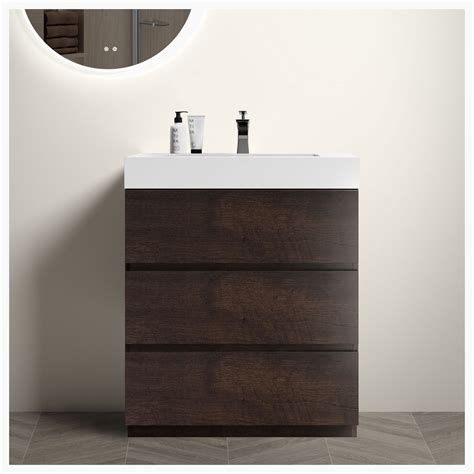 Ebern Designs Bathroom Vanity With Sink, Large Storage Freestanding