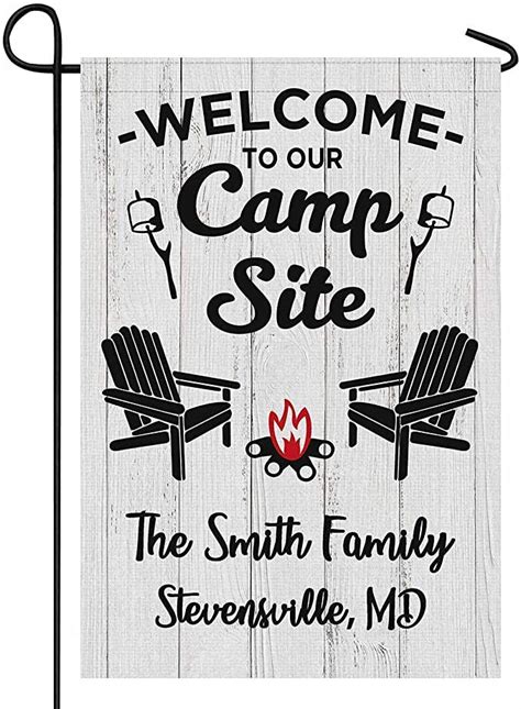 Personalized Camper Camping Garden Flag Welcome To Our Campsite Rv Flag