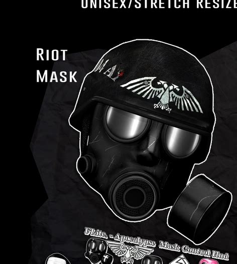 Second Life Marketplace Flite Apocalypse Riot Mask Rare Unisex
