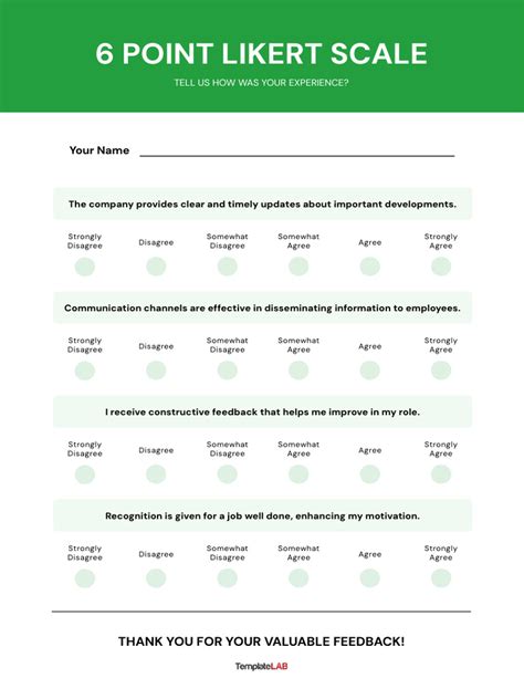 6 Point Likert Scale Template Pdf