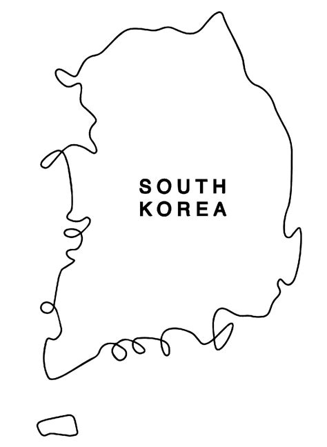 South Korea Map coloring page - Download, Print or Color Online for Free