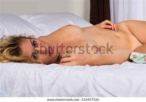 Beautiful Tall Blonde Lying Nude Bed Stock Photo Shutterstock