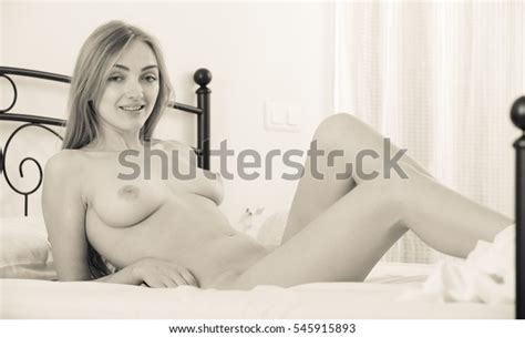Naked Female Slim Body Relaxing Bed Stock Photo Shutterstock