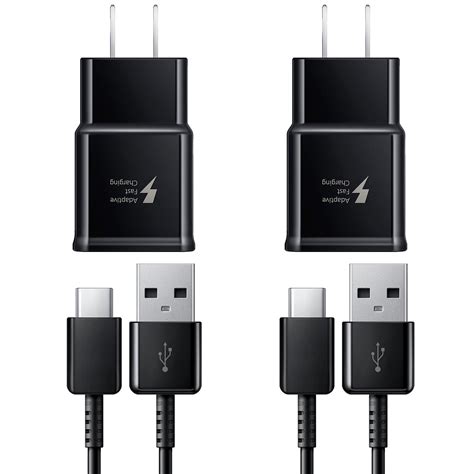 Type C Charger Fast Charging 2 Pack Usb C Android Phone Wall Charger Block And 6ft Charge Cable