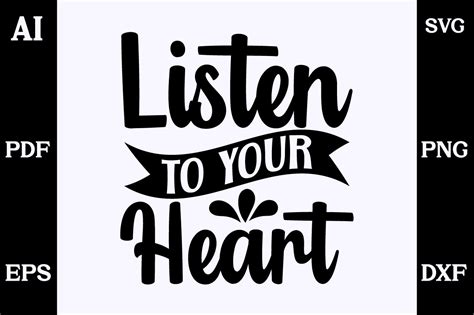 About Listen To Your Heart Svg Design Graphic By Skshagor Barmon