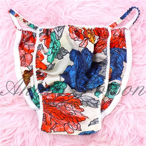 Anias Poison Mens Panties S XXL Floral Watercolor Print Black 100 Polyester String Bikini