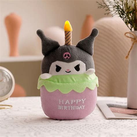 Kawaii Sanrio Cinnamoroll Birthday Cake Plush Toys Cartoon Kuromi My