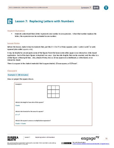 Replacing Letters with Numbers Lesson Plan for 6th Grade | Lesson Planet