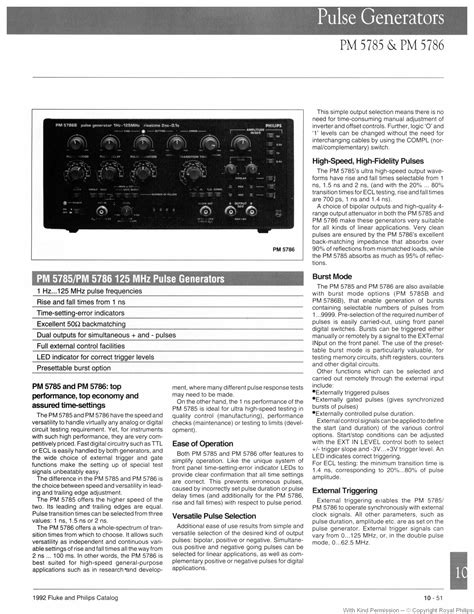 Philips PM 5785 and PM 5786 -- Fluke and Philips Test and Measurement ...