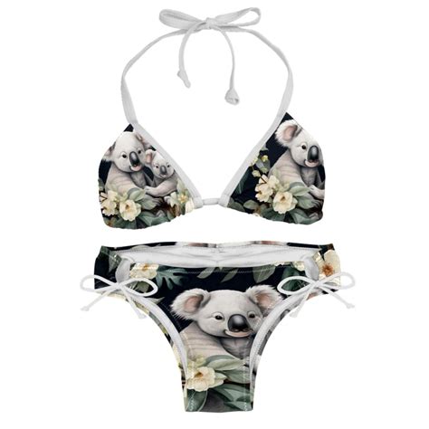 Koala Detachable Sponge Adjustable Strap Bikini Set Two Pack For Beach And Pool Swimwear