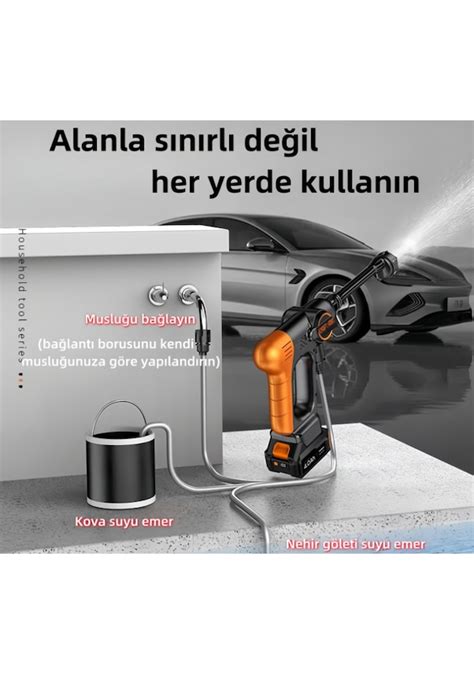 Kraft Hart 140 6 Çift Akülü Şarjlı Yüksek Basınçlı Araba Bahçe Yıkama