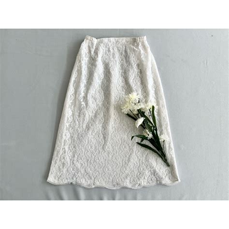 Vintage White Lace Slip Skirt Lingerie Etsy