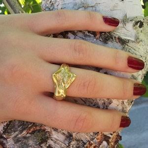 Nude Lady Ring Gold Plated Naked Woman Ring Sterling Etsy