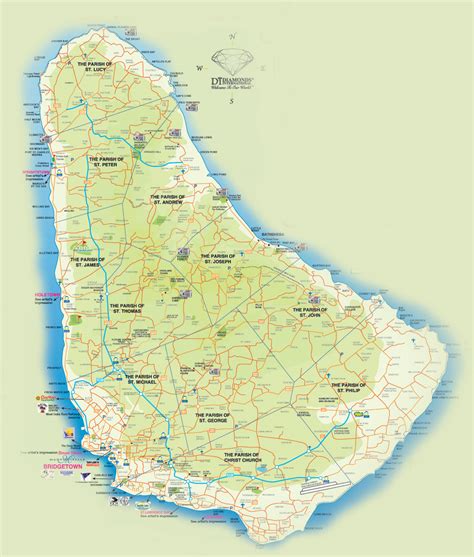 barbados map   island